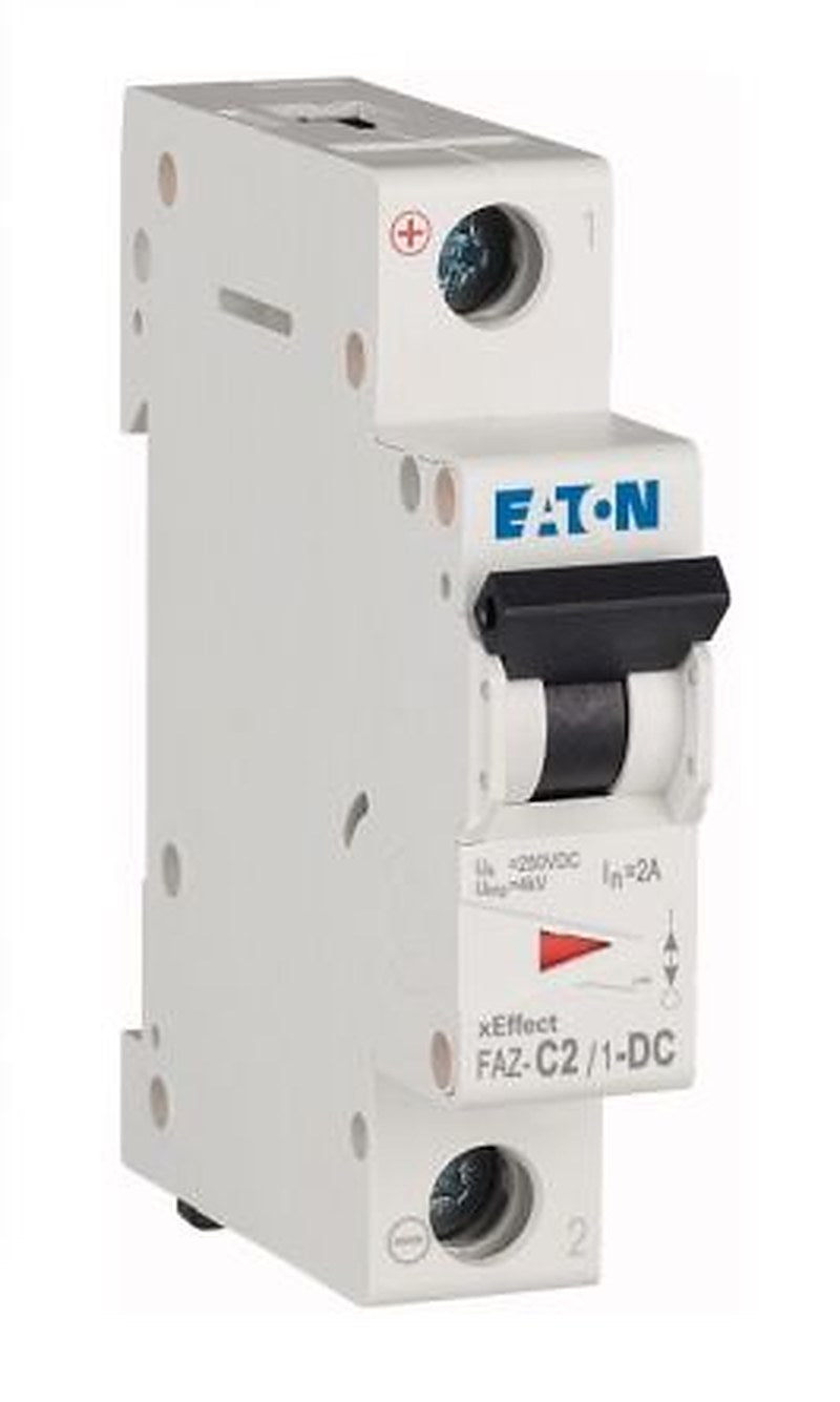 Eaton xEffect xEffect Miniature Circuit Breaker, 1-Pole, 2A, Type C, 125 V dc DC, 10 kA Breaking Capacity