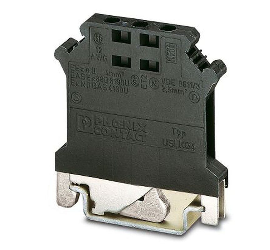 Phoenix Contact 2798789 USLKG 4 BK/BK Series Terminal Block Black, 4mm², 1-Level, Screw