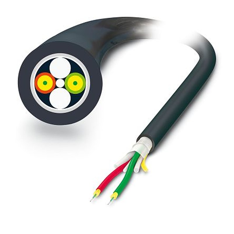 Phoenix Contact Fibreglass Fibre Optic Cable Fibre Optic Cable, 2.2 mm Polyvinyl Chloride, Black, 1 m