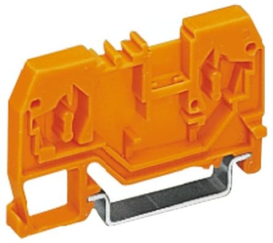 WAGO 280-902 280 Series Feed Through Terminal Block Orange, 2.5mm², 1-Level, Cage Clamp