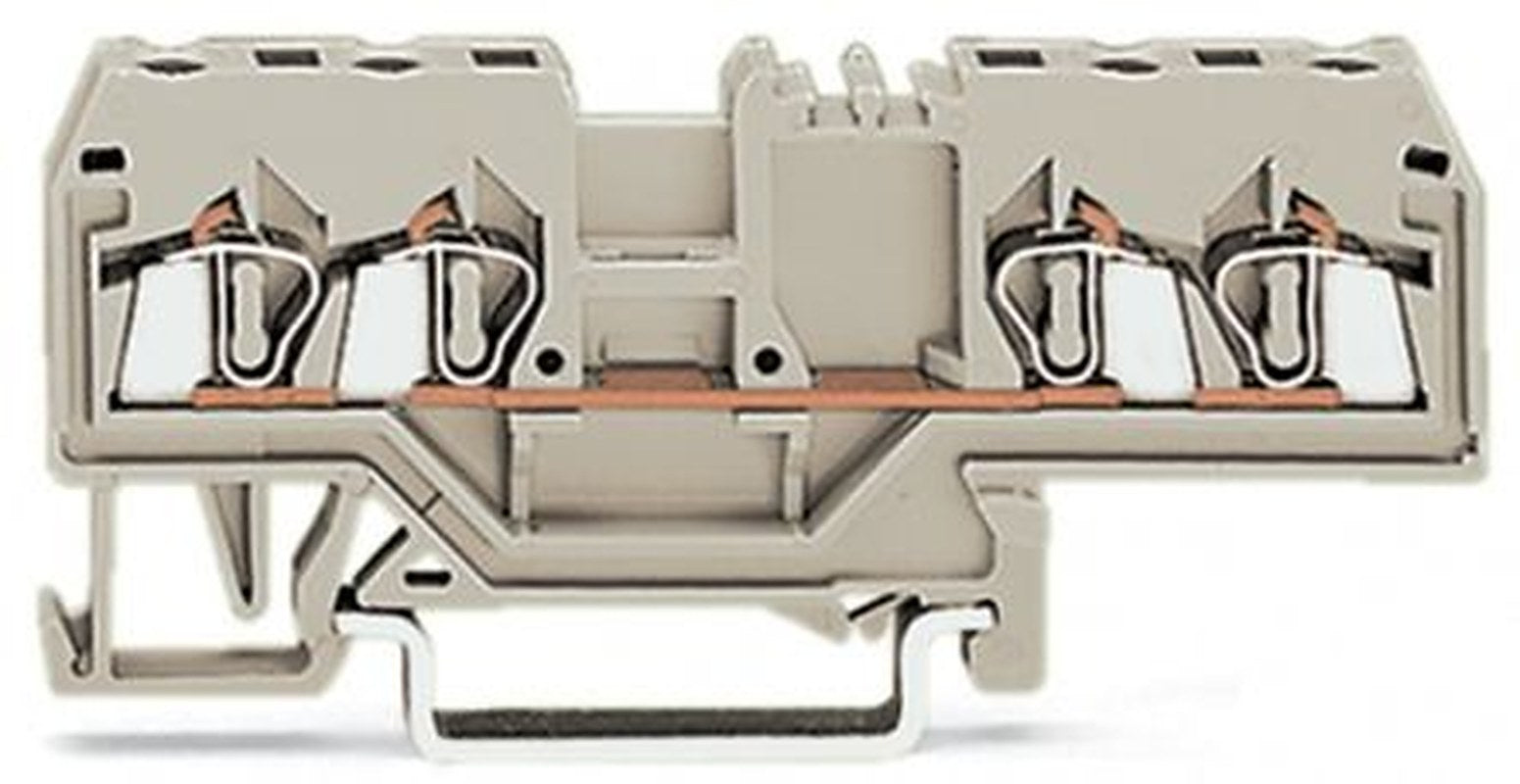 WAGO 280-999 280 Series Terminal Block Light Grey, 2.5mm², 1-Level, Cage Clamp