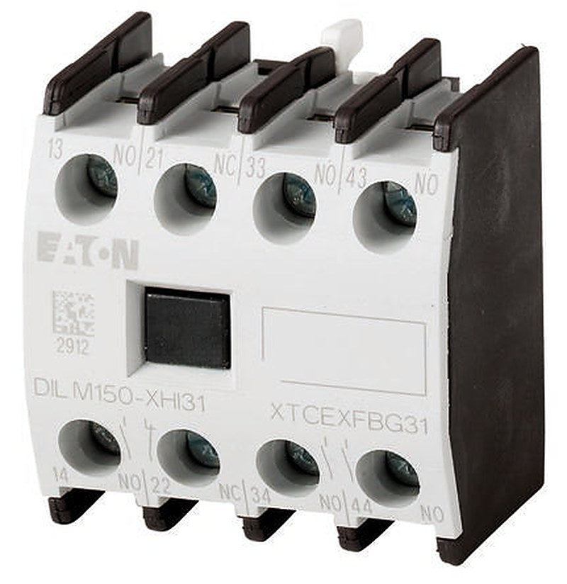 Eaton Auxiliary Contact, 4 Contact, 2 NO/2 NC, DILM, Front, 16 A, 500V, 283464 DILM150-XHIA22