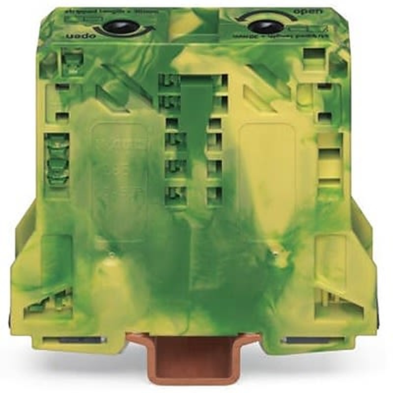 WAGO 285-157-1 281 Series Terminal Block Green, Yellow, 50mm², 2-Level, Cage Clamp