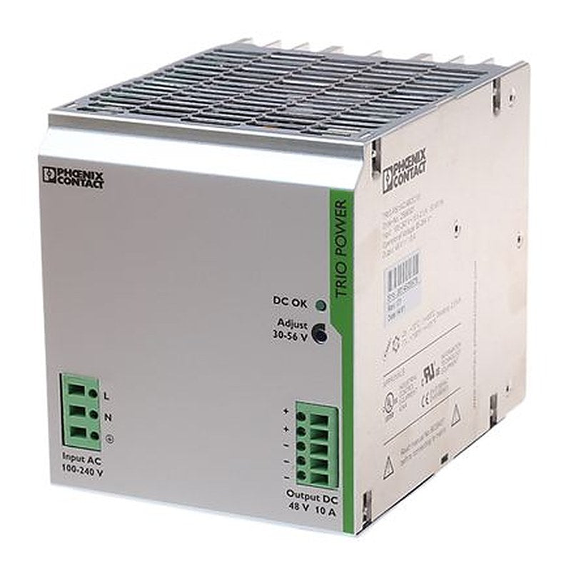 Phoenix Contact TRIO POWER Switched Mode DIN Rail Power Supply 264V ac AC Input 56V dc, 10 A Output DC 480 W