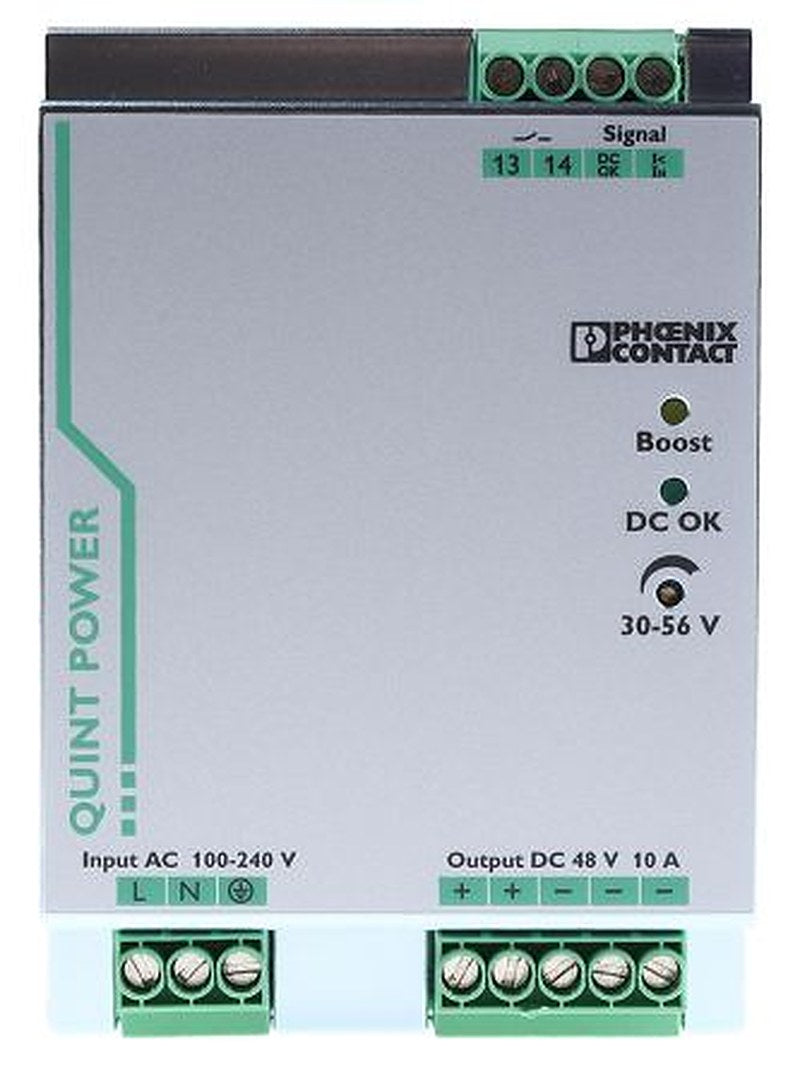 Phoenix Contact QUINT POWER Switched Mode DIN Rail Power Supply 264V ac AC Input 56V dc, 10 A Output DC 480 W