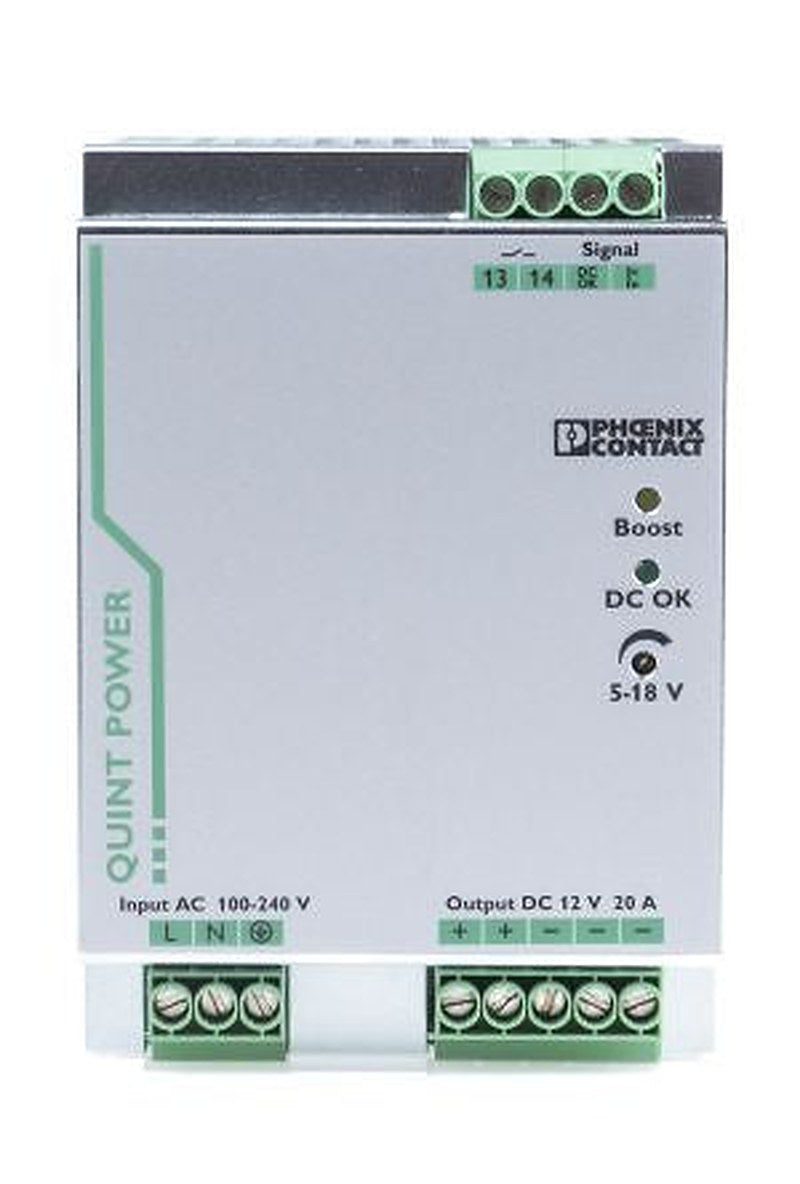 Phoenix Contact QUINT POWER Switched Mode DIN Rail Power Supply 264V ac AC Input 18V dc, 20 A Output DC 240 W