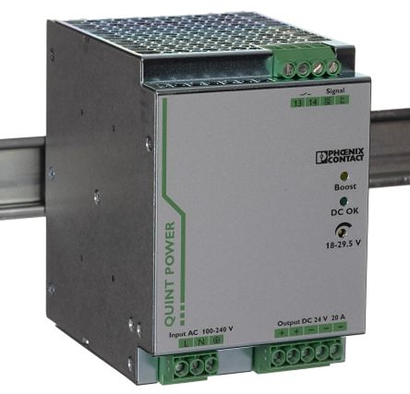 Phoenix Contact QUINT POWER Switched Mode DIN Rail Power Supply 264V ac AC Input 29.5V dc, 20 A Output DC 480 W
