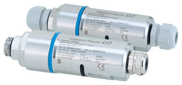 The Endress+Hauser intelligent Bluetooth and/or Wireless HART adapter designed to convert the HART signal of connected HART field devices to a reliable and encrypted Bluetooth or Wireless HART signal. With the help of the Endress+Hauser SmartBlue app or the Field Xpert, the FieldPort SWA50 can be configured and the measured values and status of the connected HART field device can be visualized. This adapter can be retrofitted to all 2-wire and 4-wire HART field devices in both hazardous and non-hazardous ar