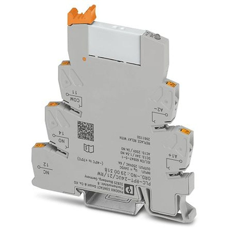 Phoenix Contact PLC-RPT24UC/21/RW Series Interface Relay, DIN Rail, 12V dc Coil, 1PDT, 9mA