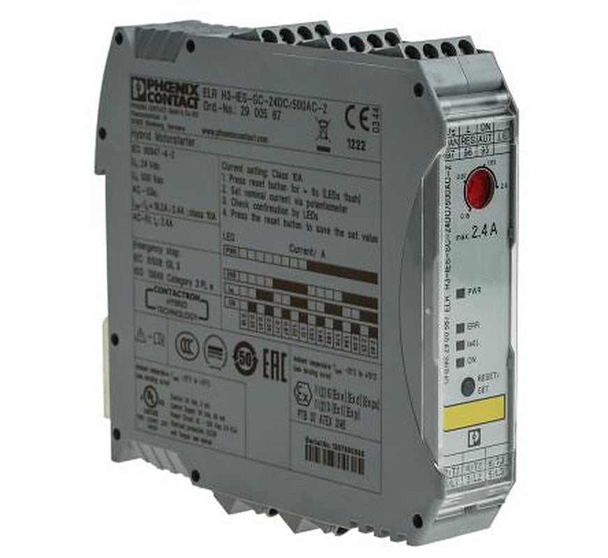 Phoenix Contact ELR H3-IES-SC- 24DC/500AC-2 Motor Starter, Direct on Line, 24V dc, 1 kW, 3 Phase, IP20