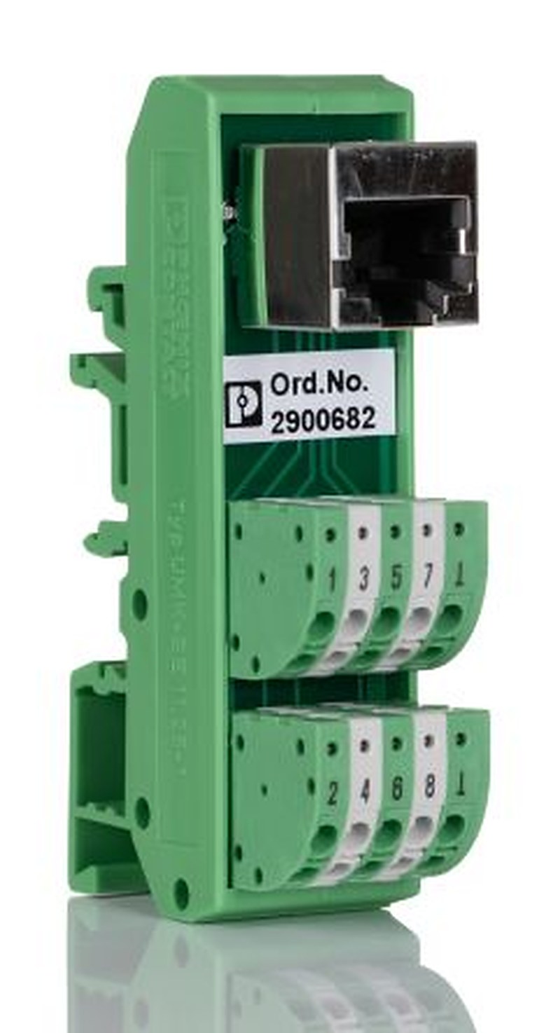 Phoenix Contact 8-Contact Female Interface Module, RJ45 Connector, DIN Rail, 4A