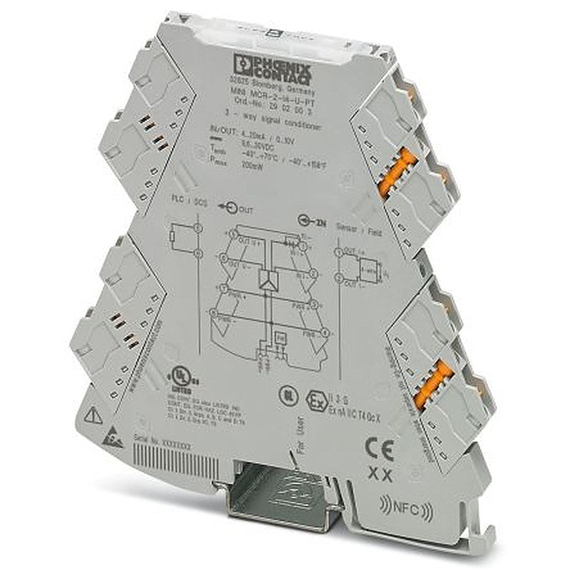 Phoenix Contact MINI MCR Series Signal Conditioner, Current Input, Voltage Output, 30V dc, 9.6 V dc Supply, UL, D T6,