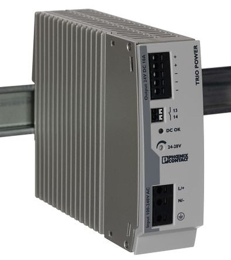 Phoenix Contact TRIO POWER Switched Mode DIN Rail Power Supply 264V ac AC Input 28V dc, 10 A Output DC 240 W