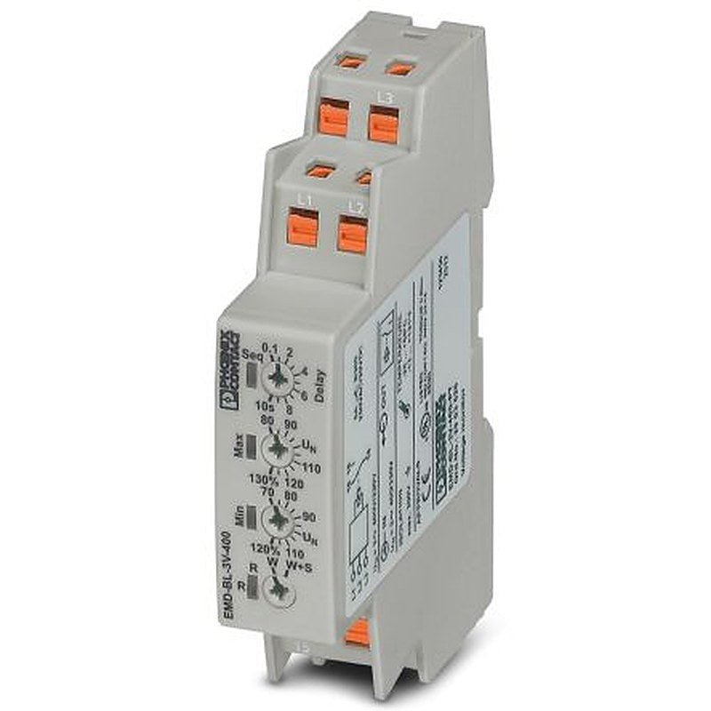 Phoenix Contact Monitoring Relay, 3 Phase, SPDT, DIN Rail, 519V ac