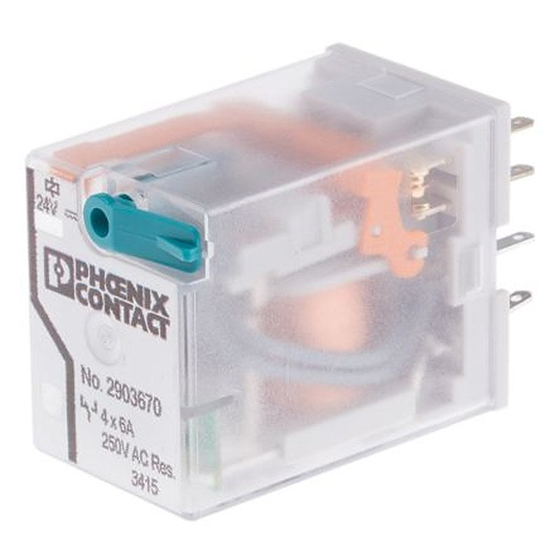 Phoenix Contact PCB Power Relay, 24V dc Coil, 6A Switching Current, 4PDT
