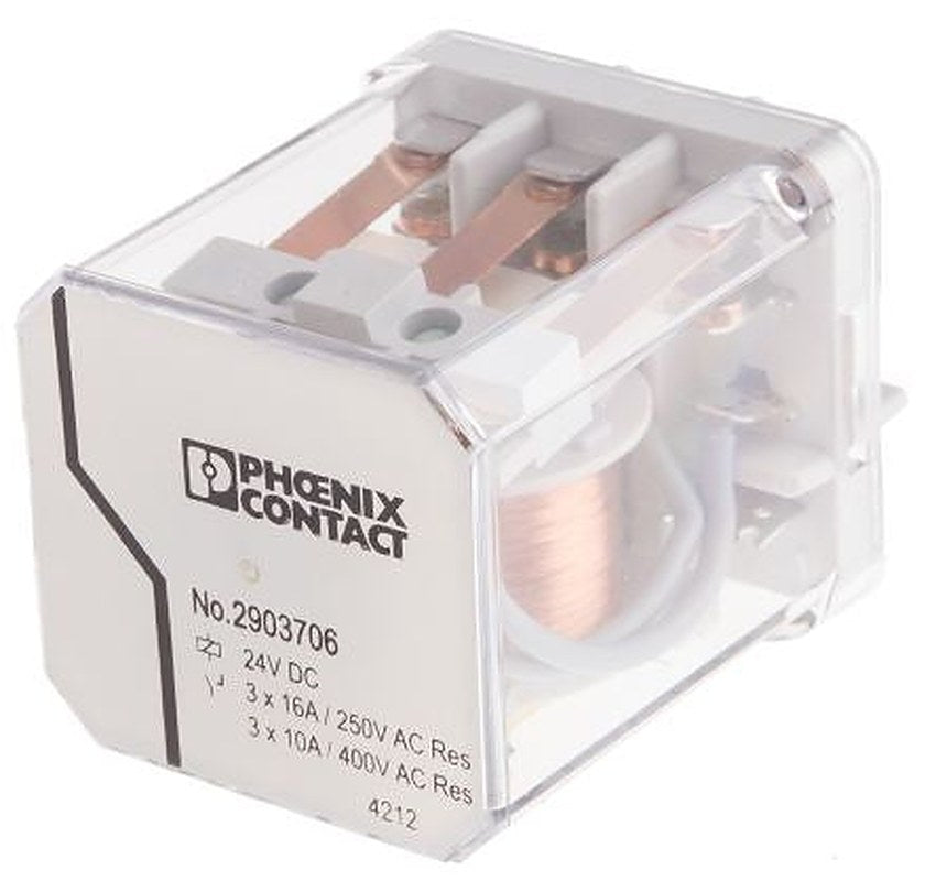 Phoenix Contact PCB Power Relay, 24V dc Coil, 16A Switching Current, 3 NO