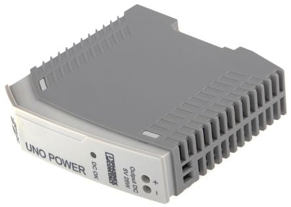 Phoenix Contact UNO POWER Switched Mode DIN Rail Power Supply 264V ac AC Input 5V dc, 5 A Output DC 25 W