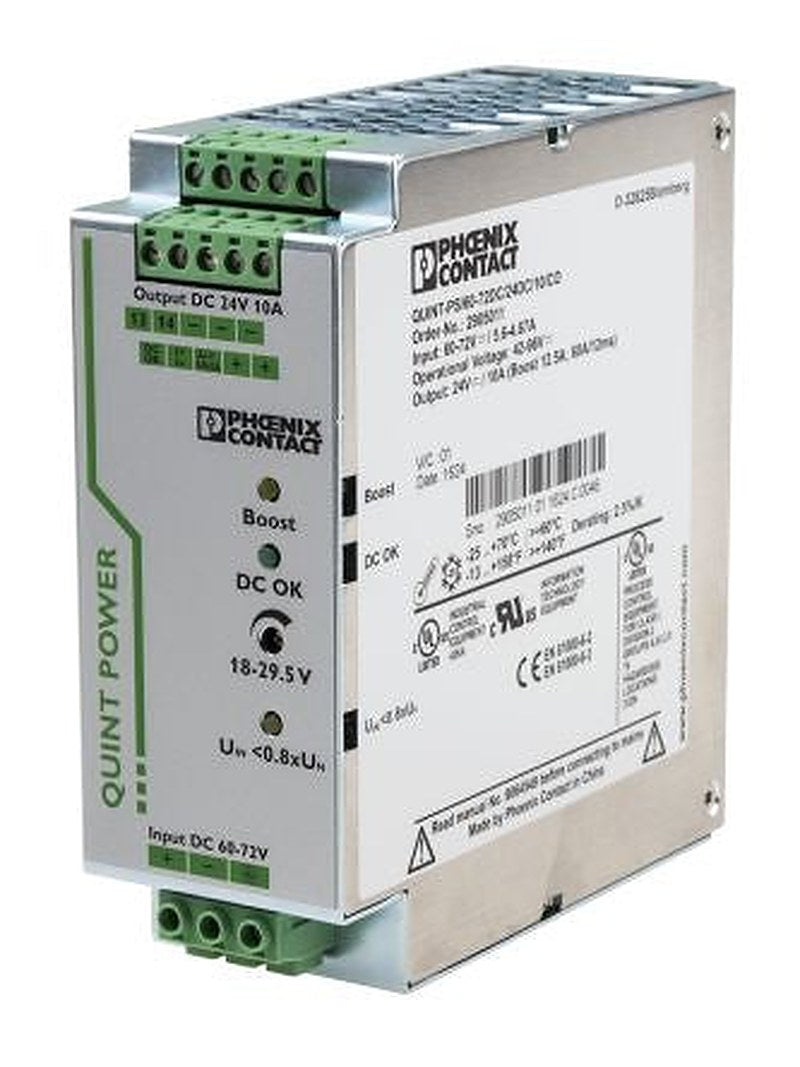 Phoenix Contact QUINT-PS/60-72DC/24DC/10/CO DC/DC Converter, 24V dc/ 10 A Output