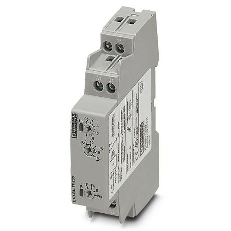 Phoenix Contact ETD-BL-1T-230 Series DIN Rail Timer Relay, 2-Contact, 24 V dc 24V ac, 0.05 s to 1 h,