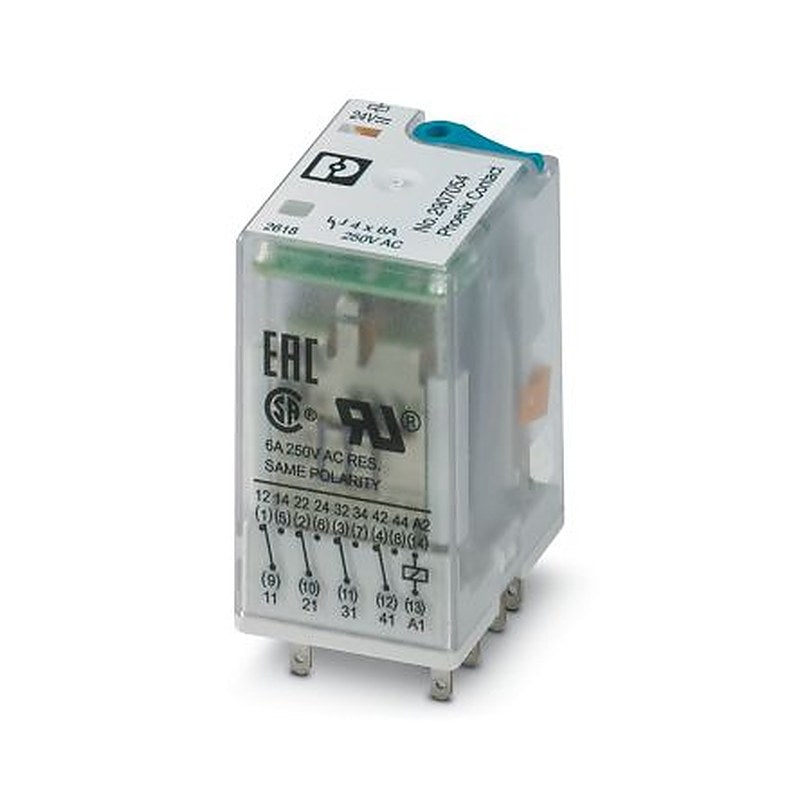 Phoenix Contact DIN Rail Power Relay, 24V dc Coil, 6A Switching Current, 4PDT