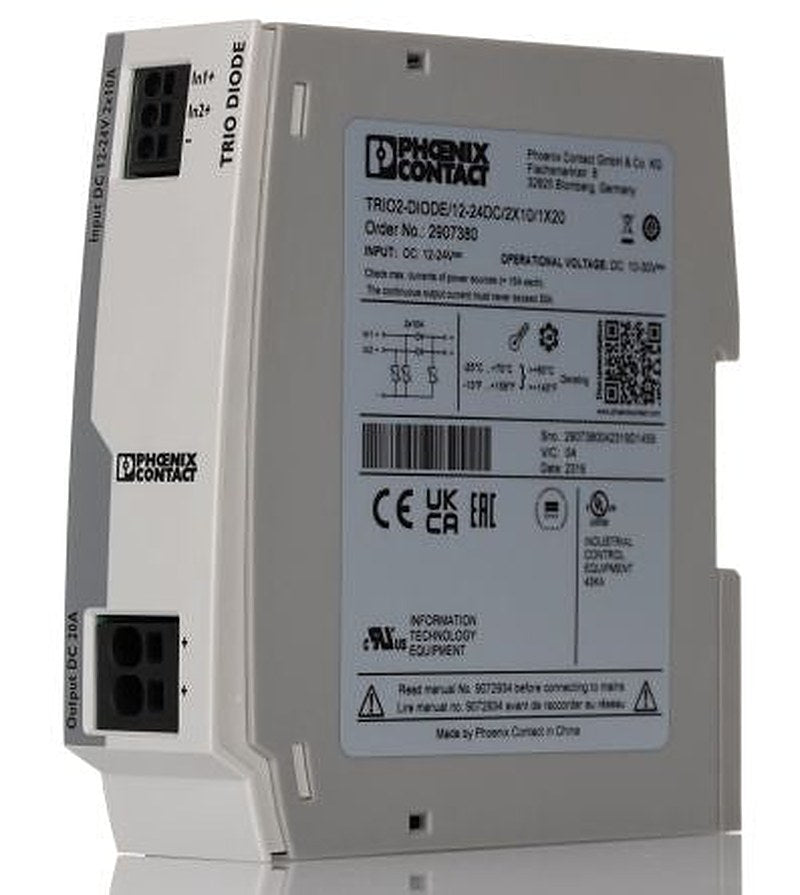 Phoenix Contact DIN Rail Diode Module for use with Parallel Connection of Two Power Supply Unit,