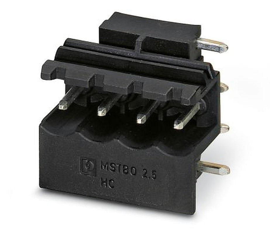 Phoenix Contact 5/4-G1R BK, MSTBO 2 Series Right Angle PCB Pluggable Terminal Block, 16 Contact(s), 5 mm Pitch, 4 Row,
