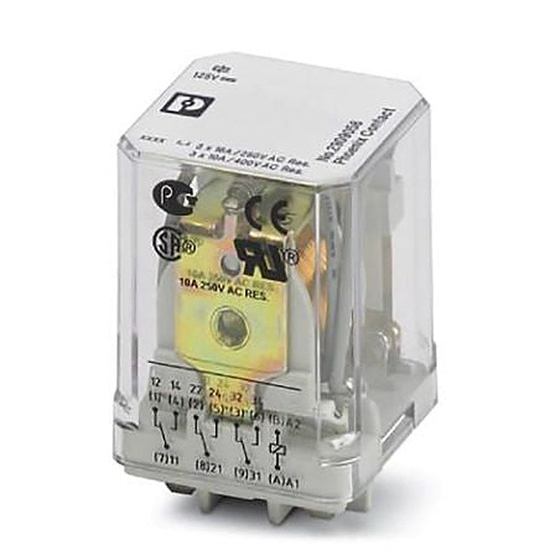 Phoenix Contact DIN Rail Power Relay, 125V dc Coil, 16A Switching Current, 3PDT