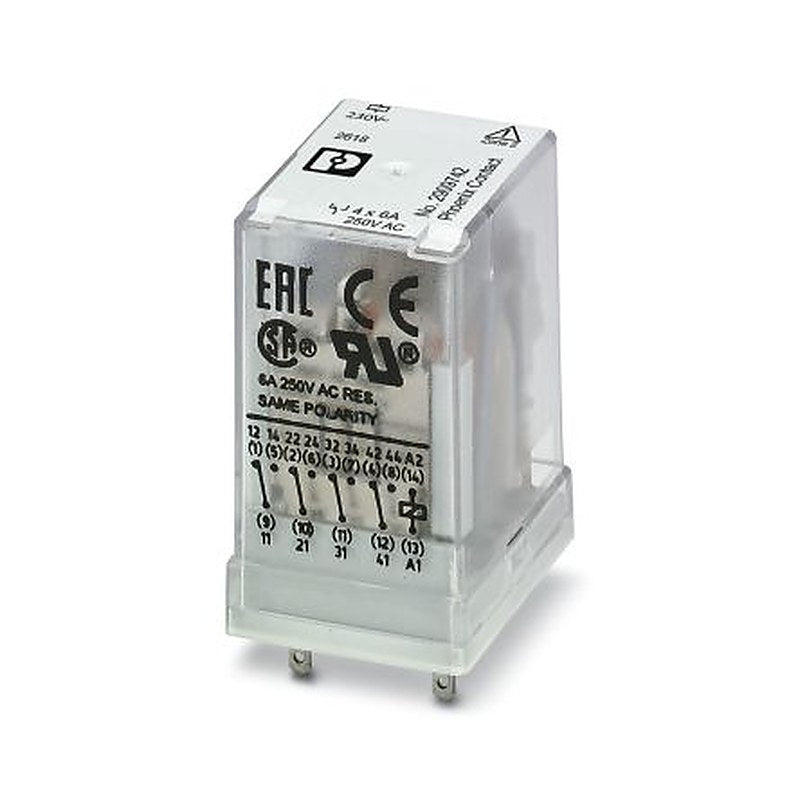 Phoenix Contact DIN Rail Power Relay, 230V ac Coil, 6A Switching Current, 4PDT