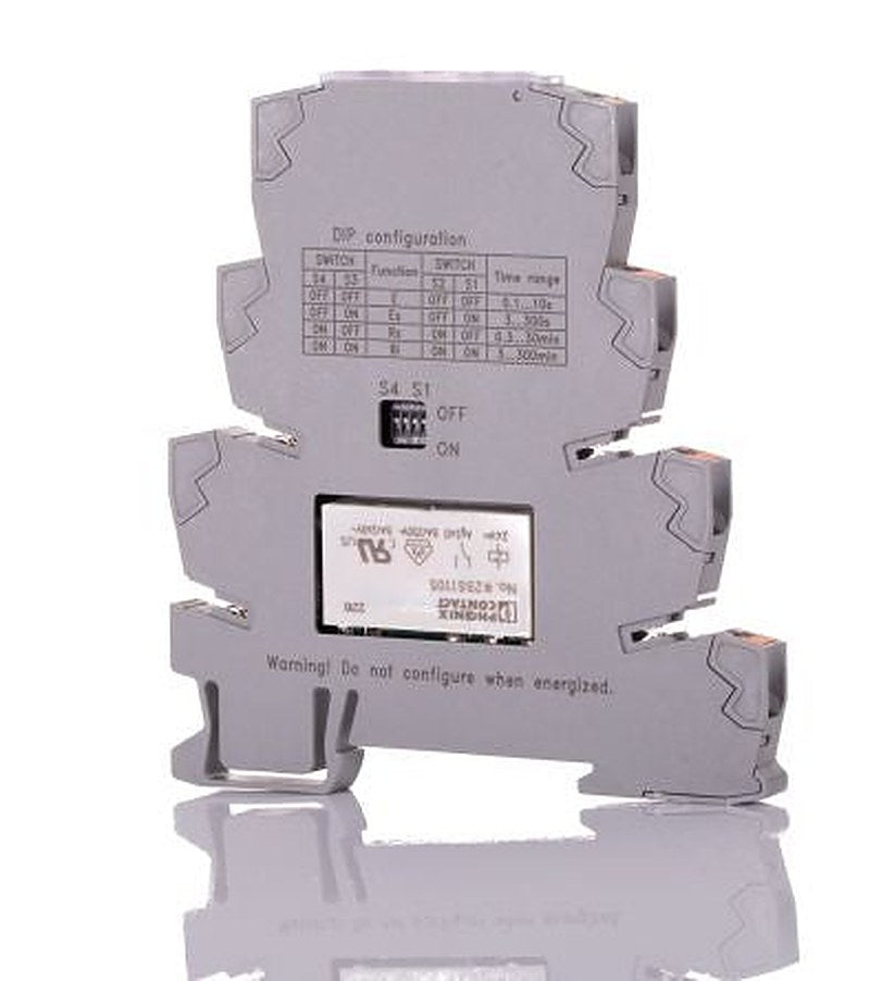 Phoenix Contact PLC-TR-1T-MUL-300M-PT Series DIN Rail Timer Relay, 1-Contact, 19.2 to 30 V dc 230V ac, 0.1 s to 300 min,