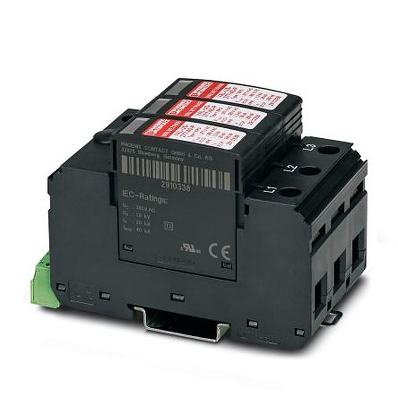 Phoenix Contact 3 Phase Surge Protector, 40 kA, 1200 V, DIN Rail