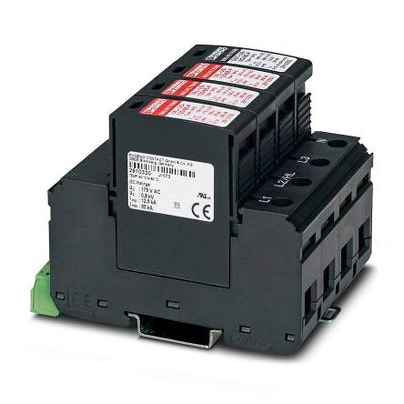 Phoenix Contact 3 Phase Surge Protector, 65 kA, 1200 V, DIN Rail