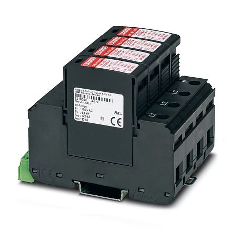 Phoenix Contact 3 Phase Surge Protector, 80 kA, 2000 V, DIN Rail