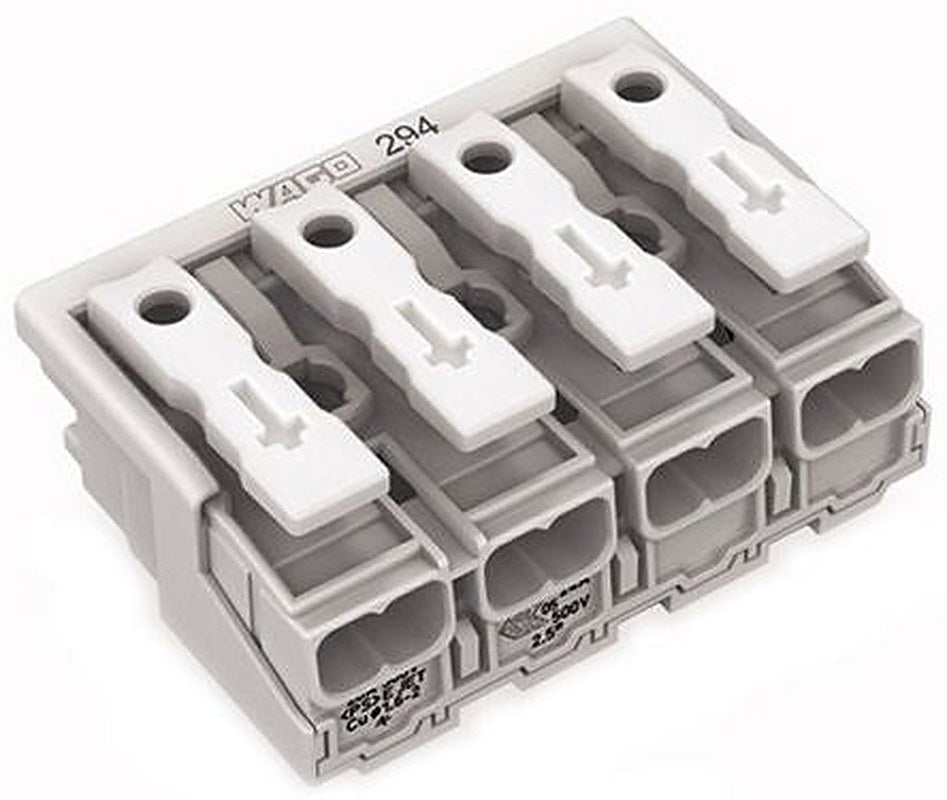 WAGO 294 Series Snap-in Power Supply Connector Female Push-in, 4-Pole, 24A, 4-Way