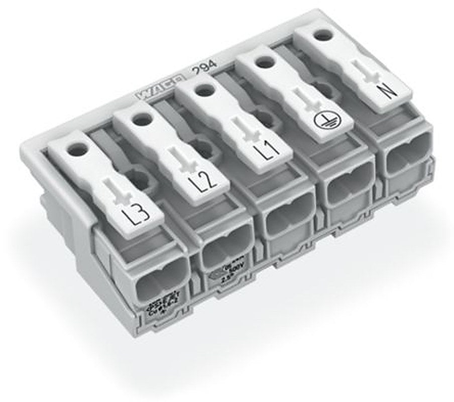 WAGO 294 Series Plug-in Male Lighting Connector Male, 5-Pole, 24A, 5-Way