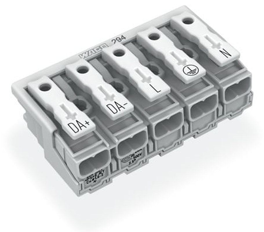 WAGO 294 Series Plug-in Connector Female Push-in, 5-Pole, 24A, 5-Way