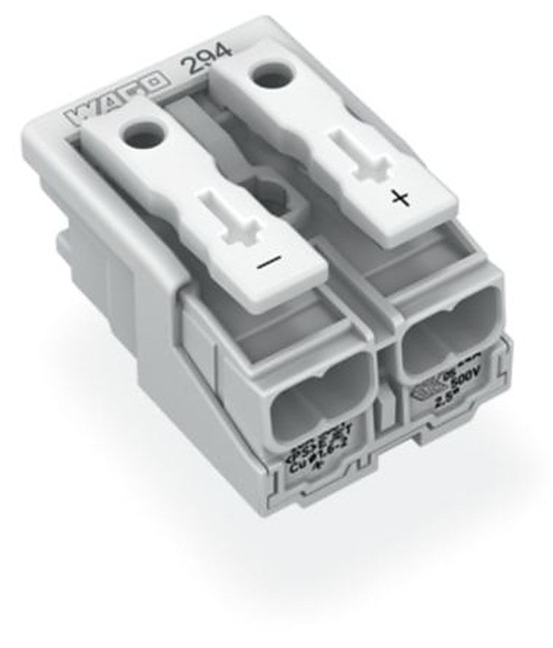 WAGO 294 Series Plug-in Connector Female Push-in, 2-Pole, 24A, 2-Way