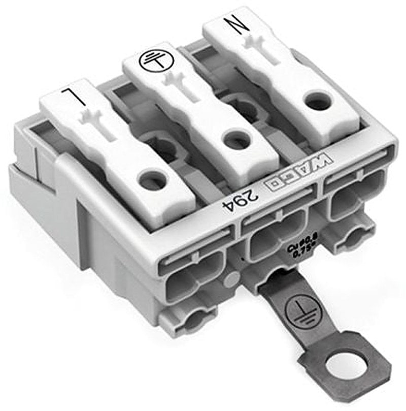 WAGO 294 Series Snap-in Power Supply Connector Female Push-in, 3-Pole, 24A, 3-Way