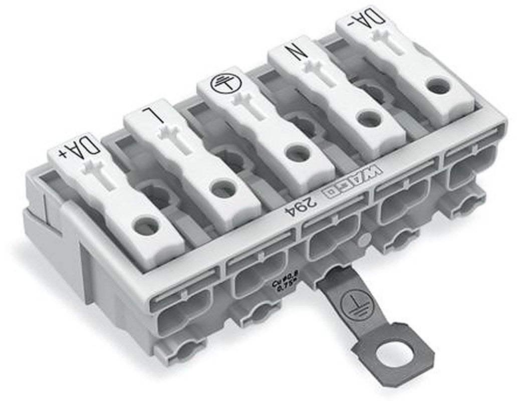 WAGO 294 Series Plug-in Male Lighting Connector Male Push-in, 5-Pole, 24A, 5-Way