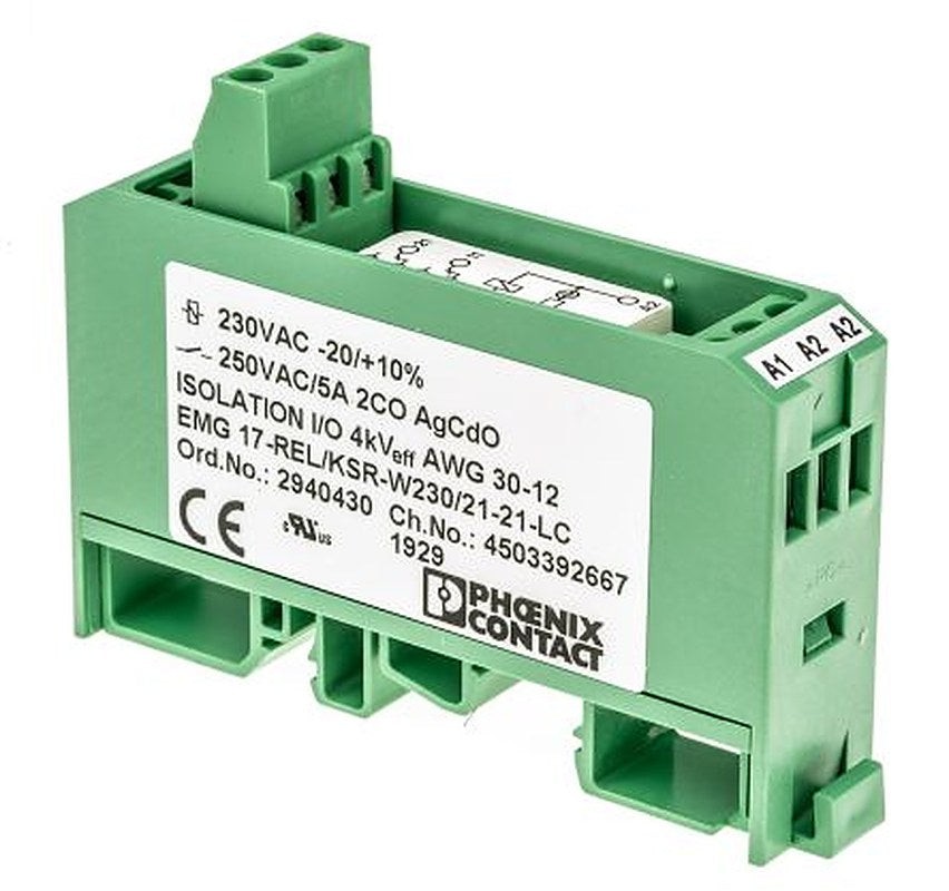 Phoenix Contact DIN Rail Interface Relay, 230V ac Coil, 6A Switching Current, DPDT