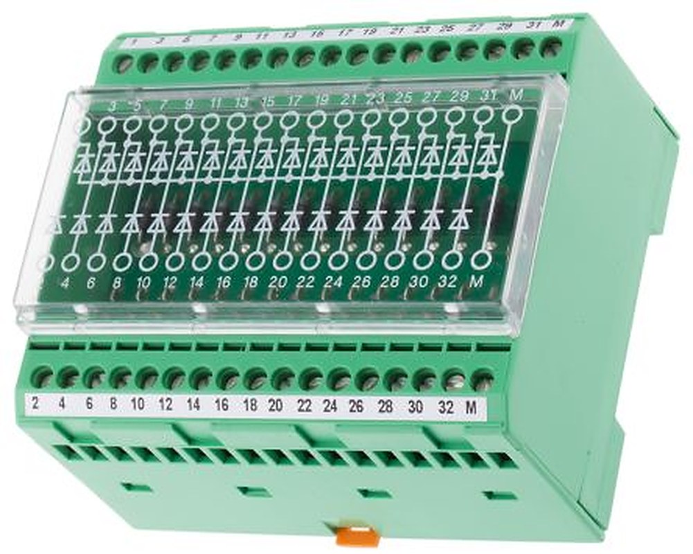 Phoenix Contact 2954785 EMG 90-DIO 32M/LP Series Component Terminal Block Green, 0.2mm², 4 mm², Screw