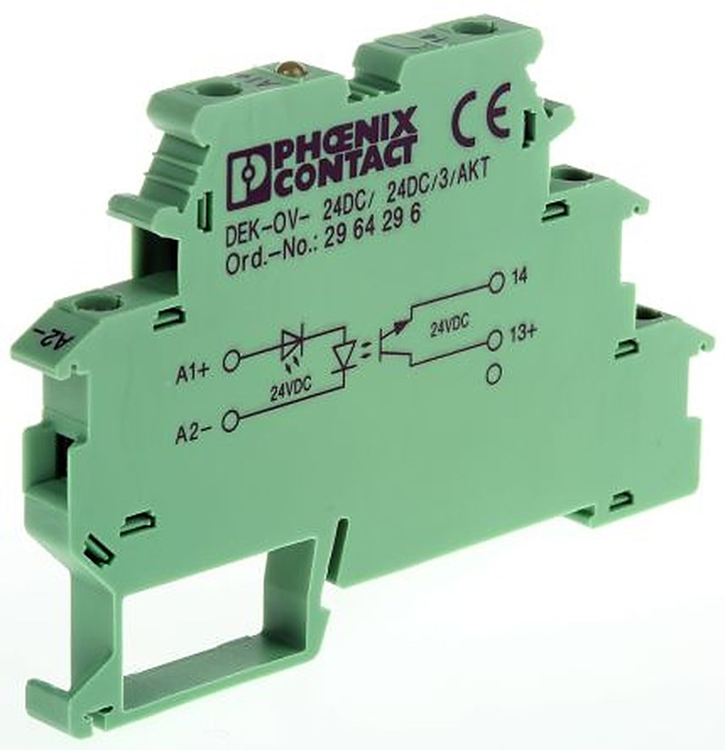Phoenix Contact DEK-OV- 24DC/24DC/3/AKT Series Solid State Interface Relay, DIN Rail Mount