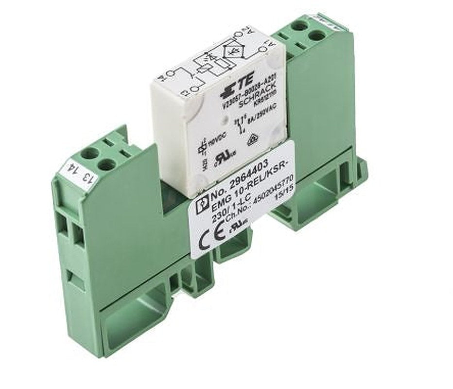 Phoenix Contact EMG 10-REL/KSR-230/1-LC Series Interface Relay, DIN Rail, 230V dc Coil, SPST, 4.8mA