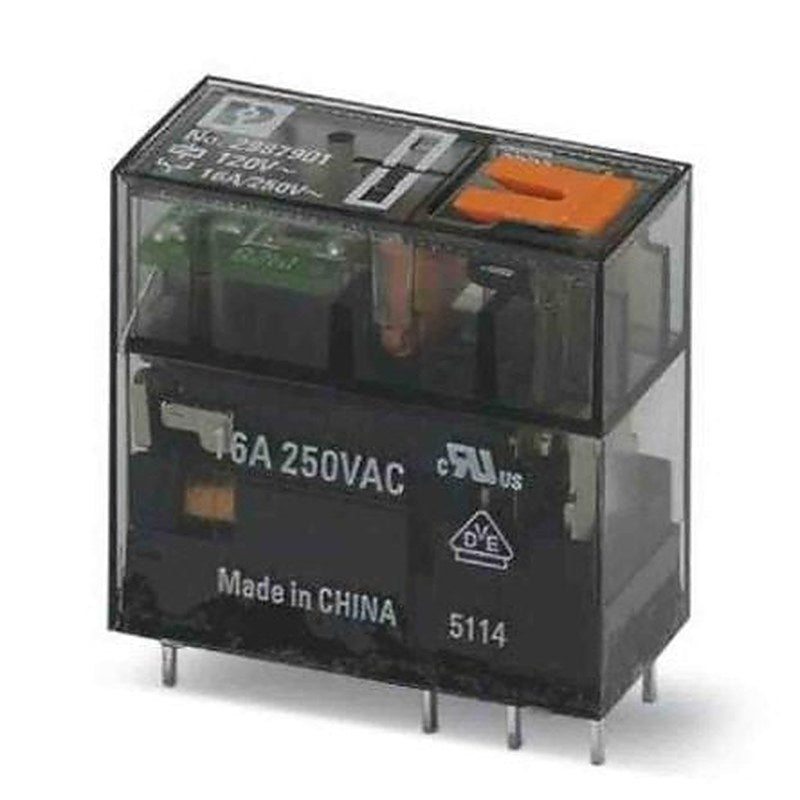 Phoenix Contact PCB Power Relay, 120V ac Coil, 16A Switching Current, DPDT