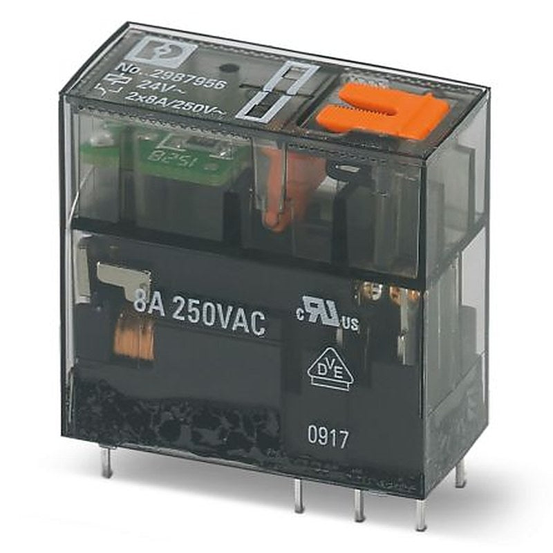 Phoenix Contact Power Relay, 24V ac Coil, 16A Switching Current, DPDT
