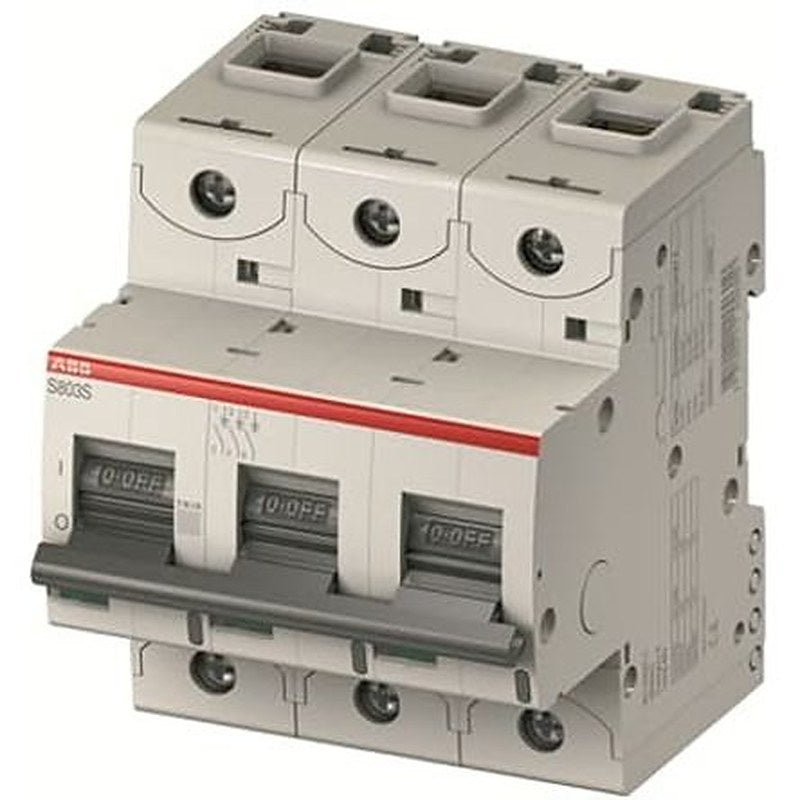 ABB S800 2CC Miniature Circuit Breaker, 3-Pole, 3A, Type C, 690V AC, 375 V DC, 40 kA Breaking Capacity