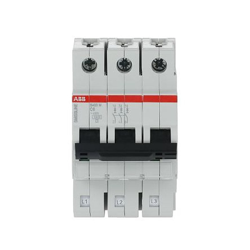 ABB S400, SmiSSline S400M Miniature Circuit Breaker, 3-Pole, 6A, Type D, Type B, Type C, Type K, 400V ac AC, 250 V dc