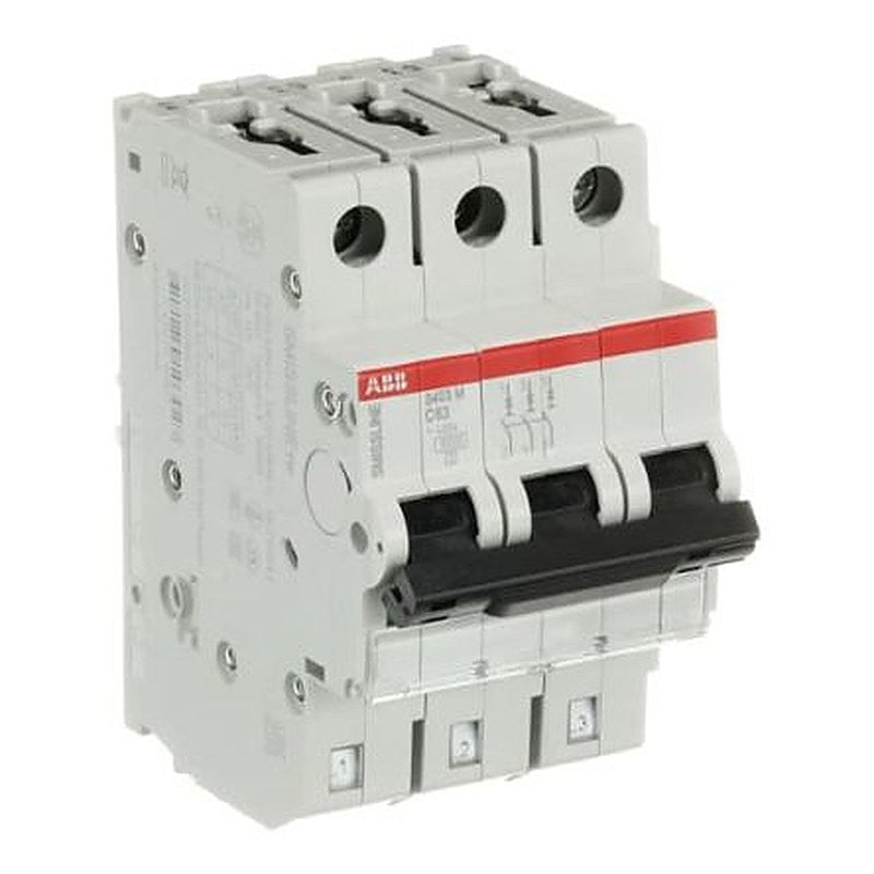 ABB S403M Miniature Circuit Breaker, 3-Pole, 63A, Type C, 440V ac AC, 12 V dc DC, 15 kA Breaking Capacity