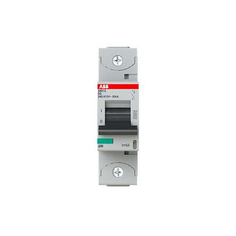 ABB S800 2CCS Miniature Circuit Breaker, 1-Pole, 6A, Type D, 240V ac AC, 50 kA Breaking Capacity