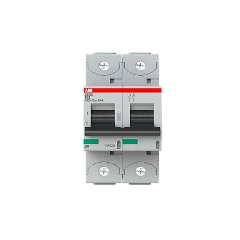 ABB S800S Miniature Circuit Breaker, 2-Pole, 32A, Type B, 240V ac AC, 50 kA Breaking Capacity