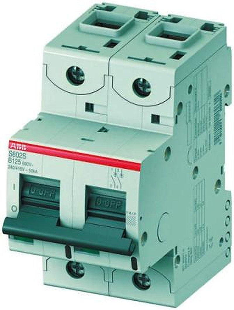 ABB High Performance S800S Miniature Circuit Breaker, 2-Pole, 63A, Type B, 690V ac AC, 250 V DC, 50 kA Breaking Capacity
